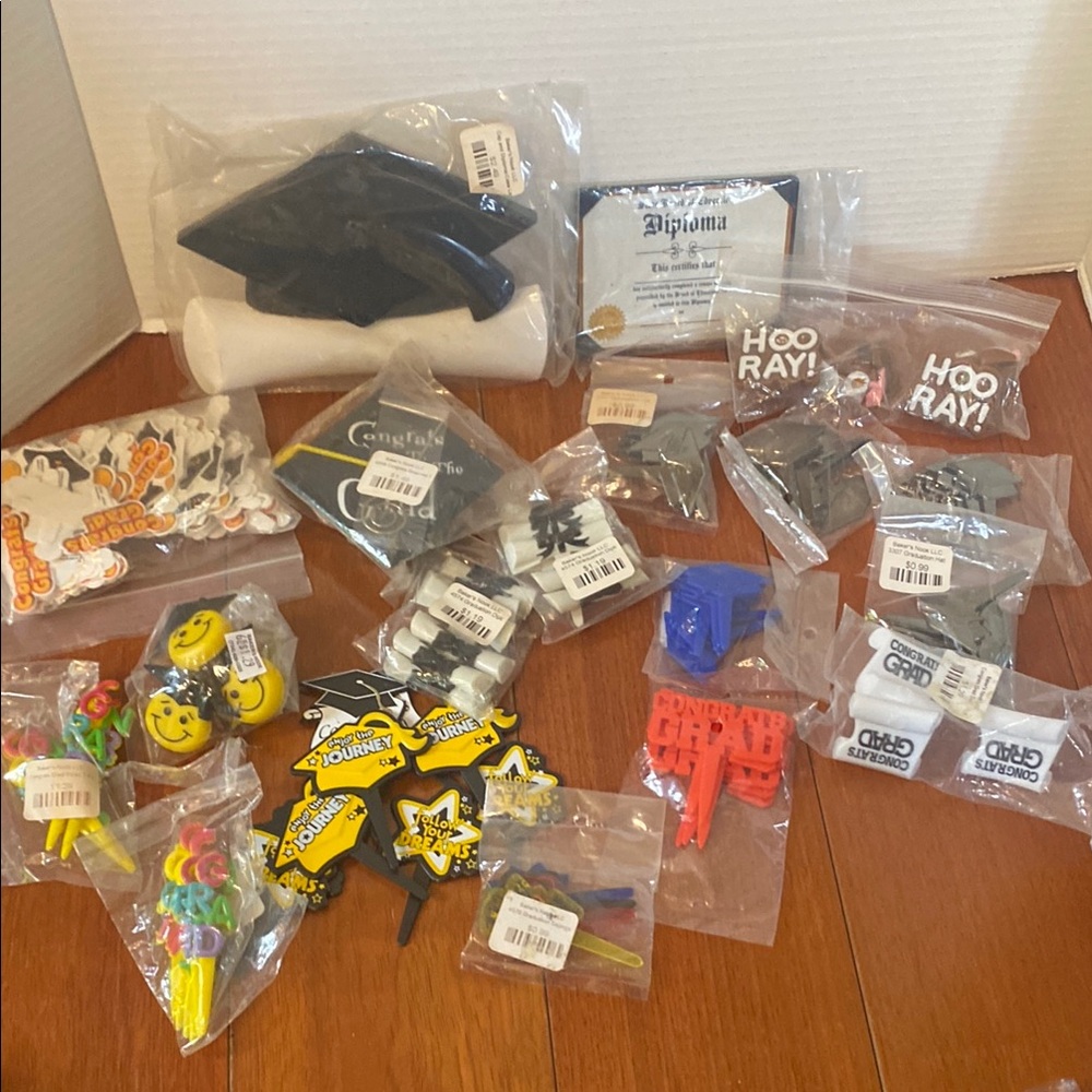 Mixed lot of Graduation party cake cupcakes decorating supplies